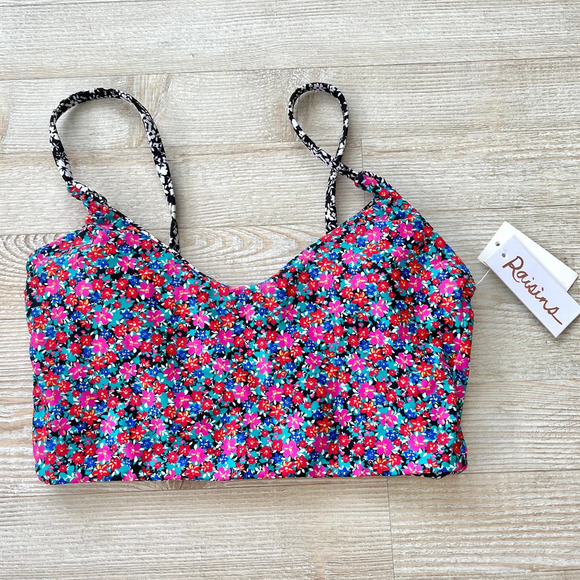 New‎ Raisins Aruba Tank Reversible Swim Top | Floral Multi Small - Picture 1 of 5